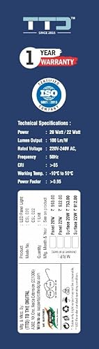TTD Round Surface Down Light 20 watt (Pack of 2), 3 Years Life, 1 Year Warranty, BIS Certified, Call 8826686001 for Warranty and Bulk Deals